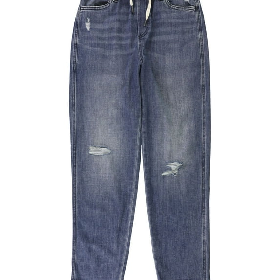 American Eagle Womens Drawstring Waist Loose Fit Jeans, Blue, X-Small