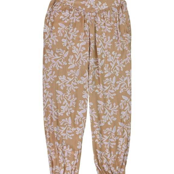 American Eagle Womens Floral Casual Jogger Pants, Beige, Small