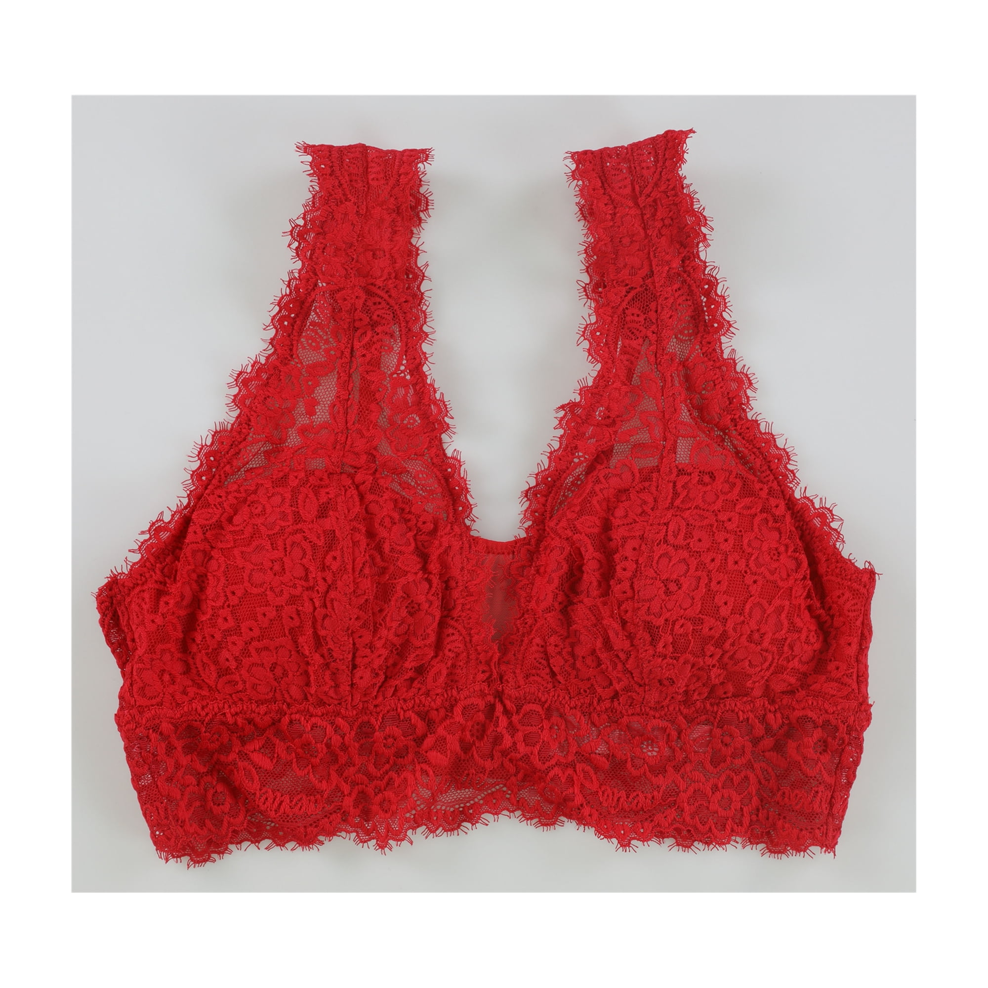 American Eagle Womens Floral Lace Balconette Bra, Red, Small 
