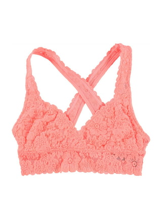 American Eagle Womens Floral Lace Racerback Bra, Pink, X-Small 