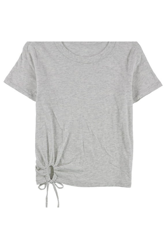 American Eagle Womens Front Tie Basic T-Shirt, Grey, Small