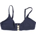thumbnail image 1 of American Eagle Womens Gold Accent Bikini Swim Top, Blue, Small, 1 of 2