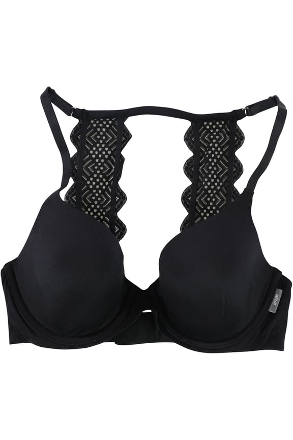 American Eagle Womens Lace Trim Full Coverage Bra, Black, 32C