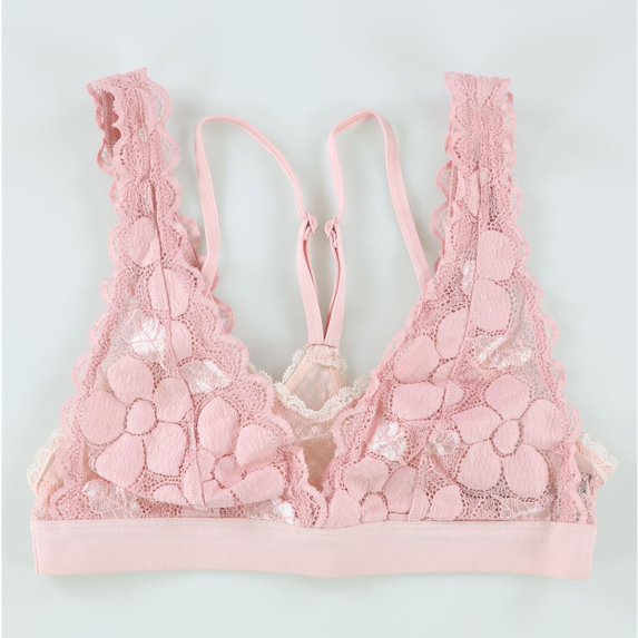 American Eagle Womens Layered Lace Demis Bra, Pink, X-Small