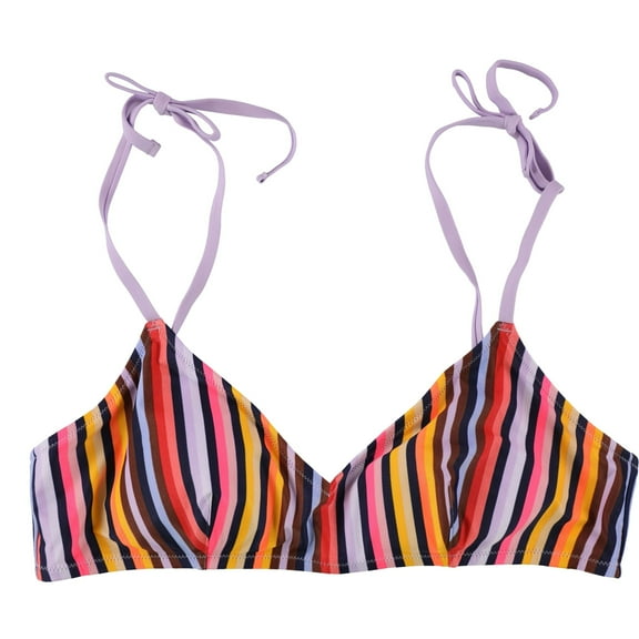 American Eagle Womens Multi-Stripe Bikini Swim Top, Multicoloured, X-Large