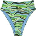 thumbnail image 1 of American Eagle Womens Multi Tone Abstract Bikini Swim Bottom, 332, XS, Blue, X-Small, 1 of 2