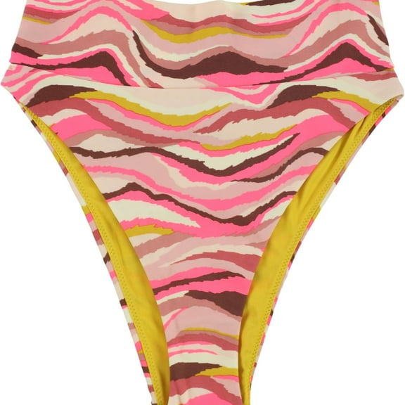 American Eagle Womens Multi Tone Abstract Bikini Swim Bottom, 642 , S, Pink, Small