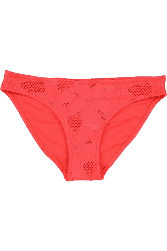 American Eagle Womens Multi Tone Textured Bikini Swim Bottom, Orange, Medium