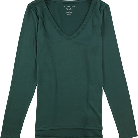 American Eagle Womens Ribbed Solid Pullover Blouse, Green, Small