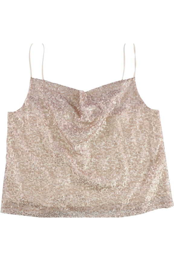 American Eagle Womens Sequin Cami Tank Top, Pink, Small