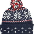 thumbnail image 1 of American Eagle Womens Snowflakes Beanie Hat, Blue, One Size, 1 of 2