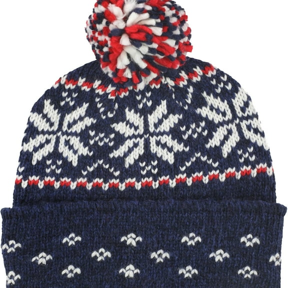 American Eagle Womens Snowflakes Beanie Hat, Blue, One Size