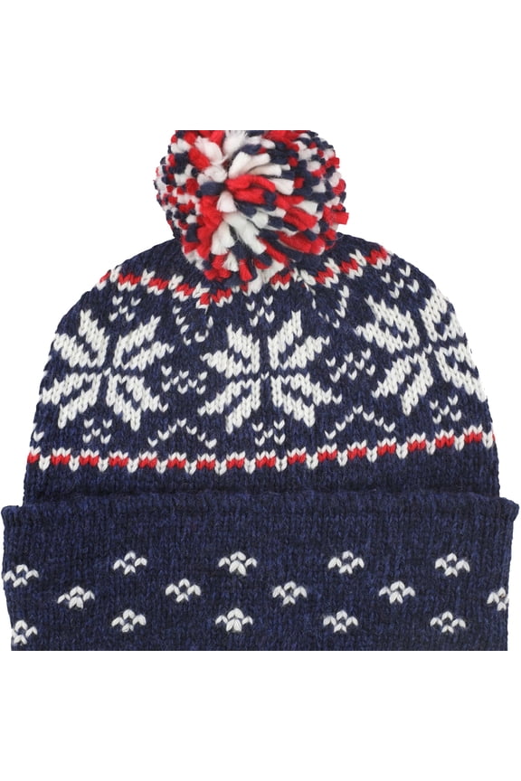 American Eagle Womens Snowflakes Beanie Hat, Blue, One Size