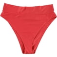 thumbnail image 1 of American Eagle Womens Solid Cheeky Bikini Swim Bottom, Red, X-Large, 1 of 2