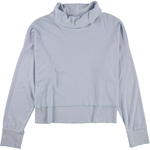 American Eagle Womens Solid Crop Top Blouse, Blue, Large