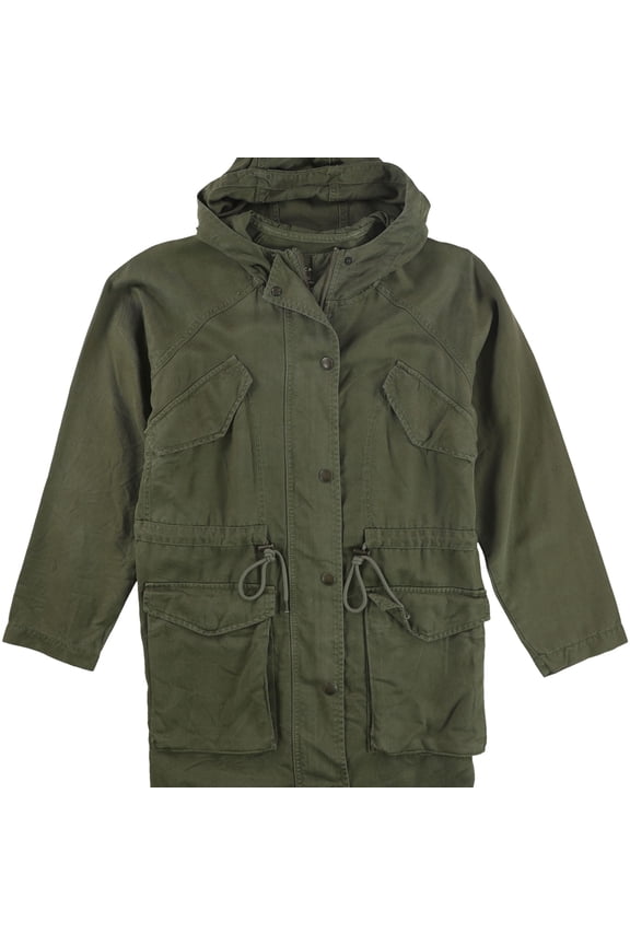 American Eagle Womens Solid Jacket, Green, Medium