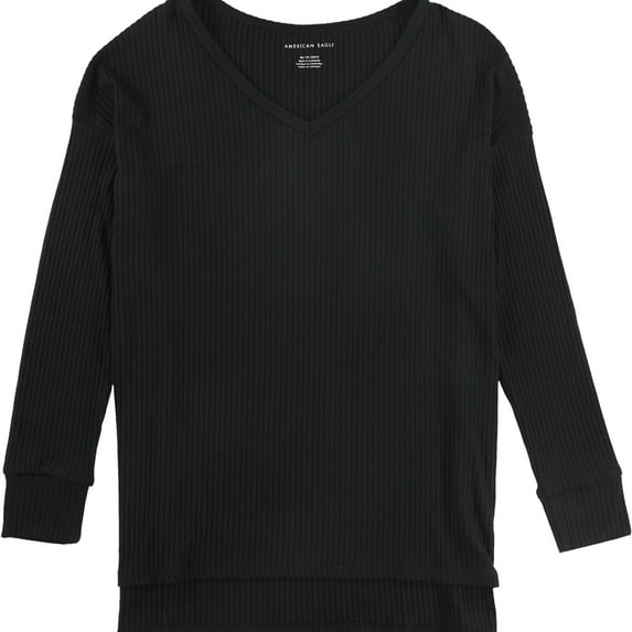 American Eagle Womens Solid Pullover Blouse, Black, Medium