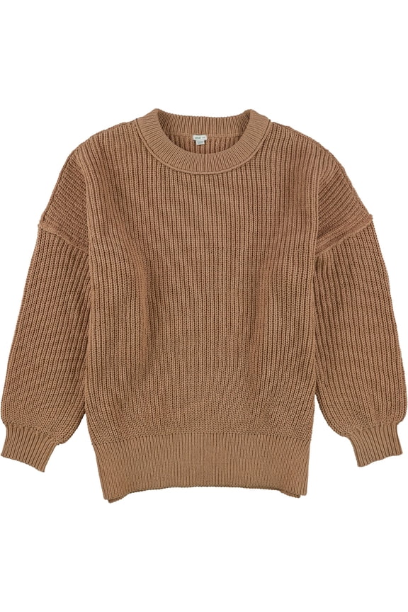 American Eagle Womens Solid Pullover Sweater, Brown, Medium