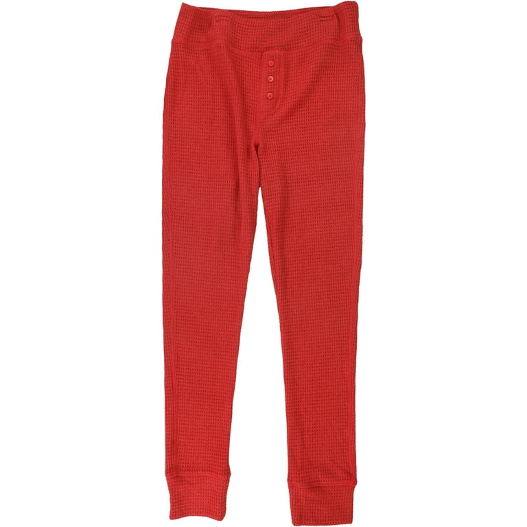 American Eagle Womens Solid Thermal Pajama Pants, Red, Large