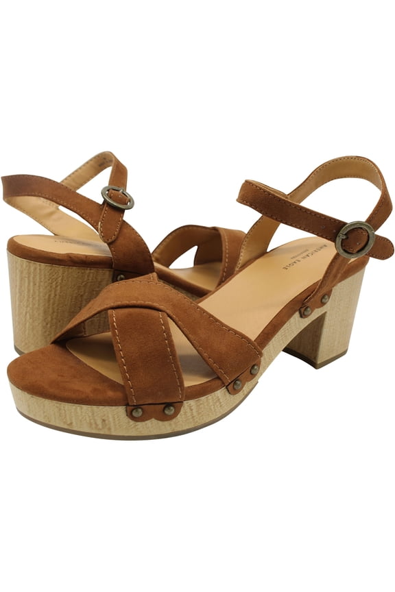 American Eagle Womens Solid X Strap Platform Clogs/Mules 200 9