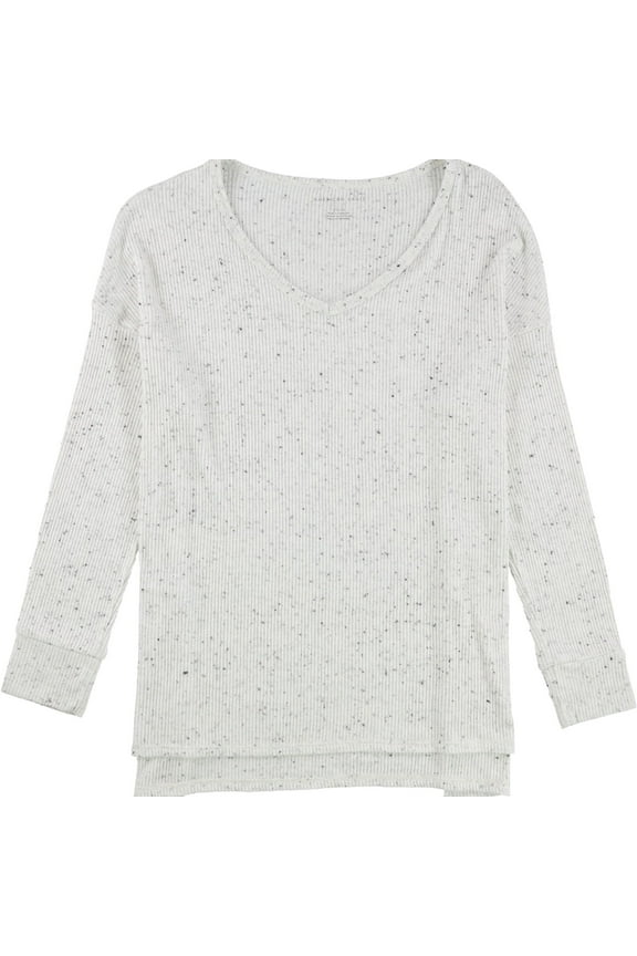American Eagle Womens Speckled Pullover Blouse, White, Large