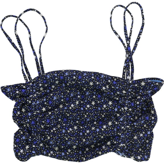 American Eagle Womens Stars Bandeau Swim Top, Blue, Medium