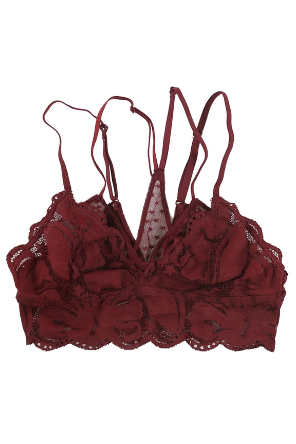 American Eagle Womens Stars Lace Bralette, Red, X-Small