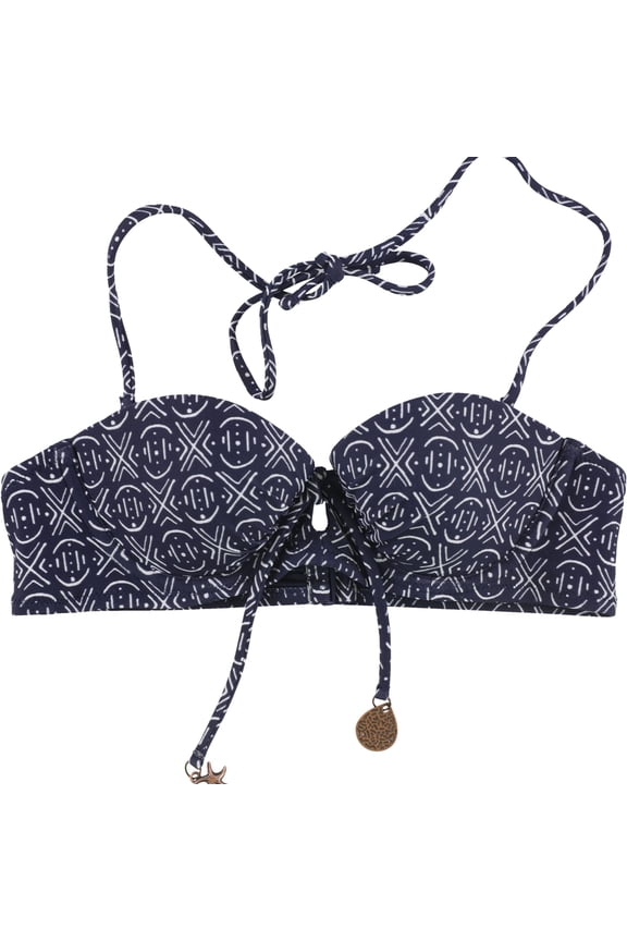 American Eagle Womens Strapless Nativie Print Bikini Swim Top, Blue, 32A