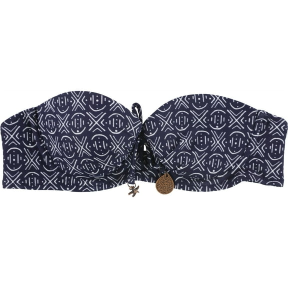 American Eagle Womens Strapless Nativie Print Bikini Swim Top, Blue, 32B