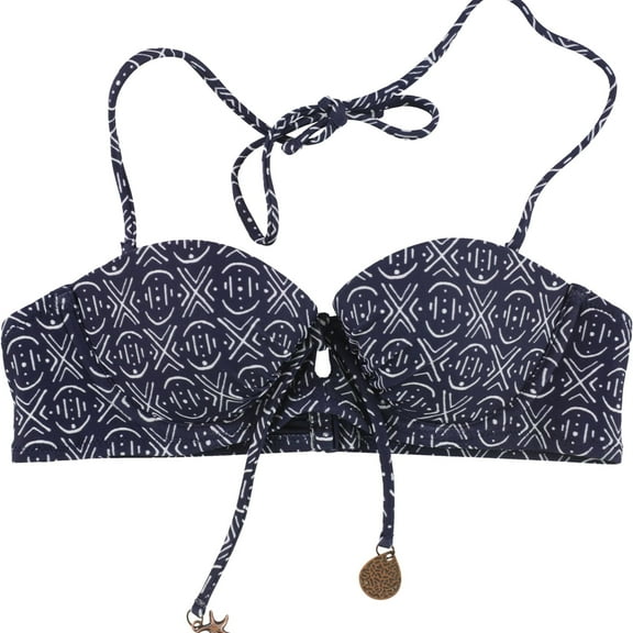 American Eagle Womens Strapless Nativie Print Bikini Swim Top, Blue, 34B