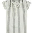 thumbnail image 1 of American Eagle Womens Stripe Button Down Blouse, Off-White, XX-Small, 1 of 2