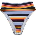 thumbnail image 1 of American Eagle Womens Stripe High Cut Cheeky Bikini Swim Bottom, Blue, Small, 1 of 2