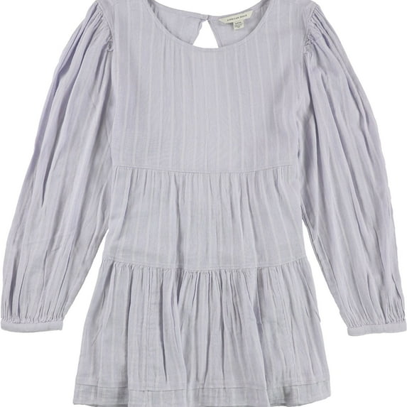 American Eagle Womens Stripe Peplum Blouse, Purple, Small