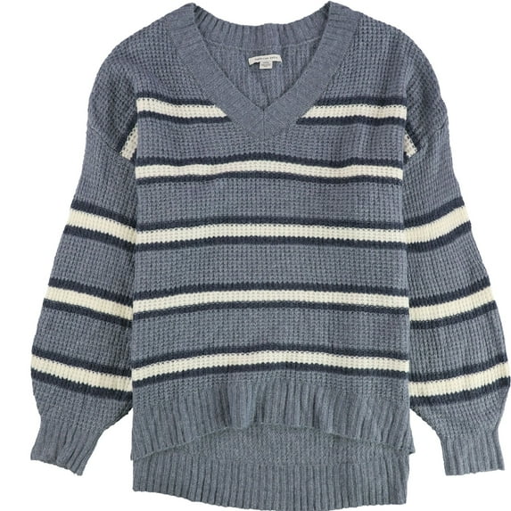 American Eagle Womens Stripe Pullover Sweater, Blue, Small