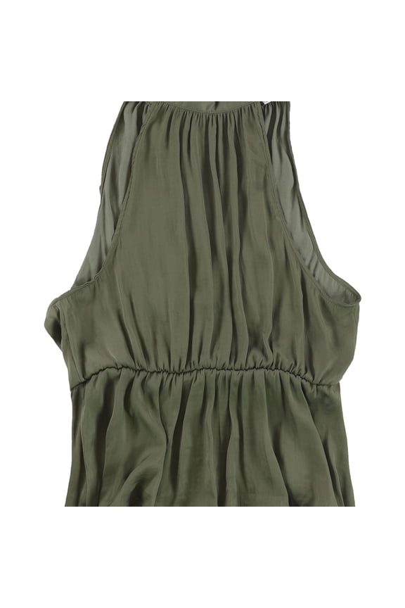 American Eagle Womens Tie Back Peplum Blouse, Green, Medium