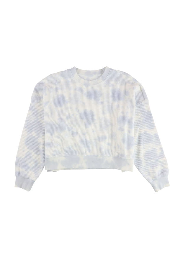 American Eagle Womens Tie-Dye Crew Neck Sweatshirt, Blue, Small