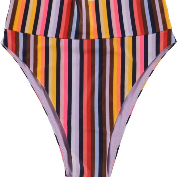 American Eagle Womens Vertical Stripe Bikini Swim Bottom, Multicoloured, X-Small