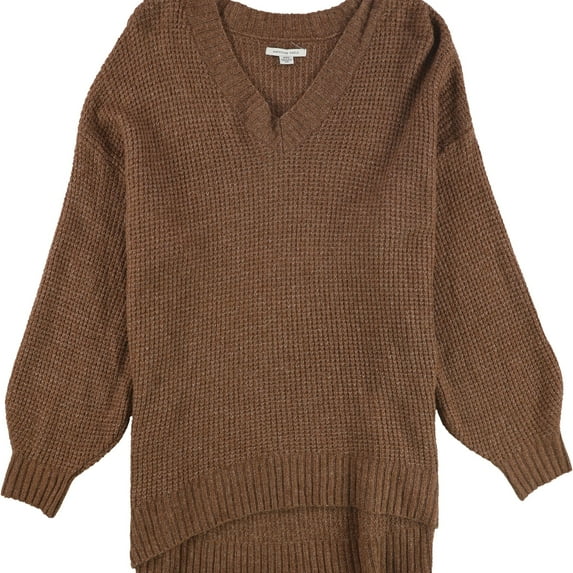 American Eagle Womens Waffle Knit Pullover Sweater, Brown, Large