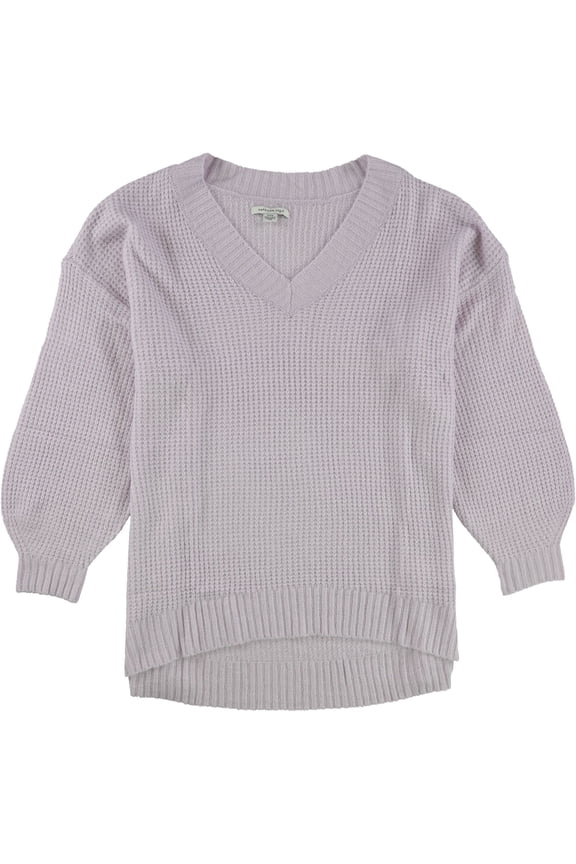 American Eagle Womens Waffle Knit Pullover Sweater, Purple, Small