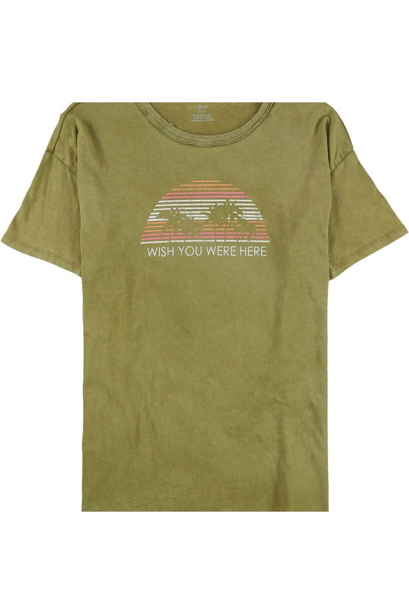 American Eagle Womens Wish You Were Here Graphic T-Shirt, Green, Small