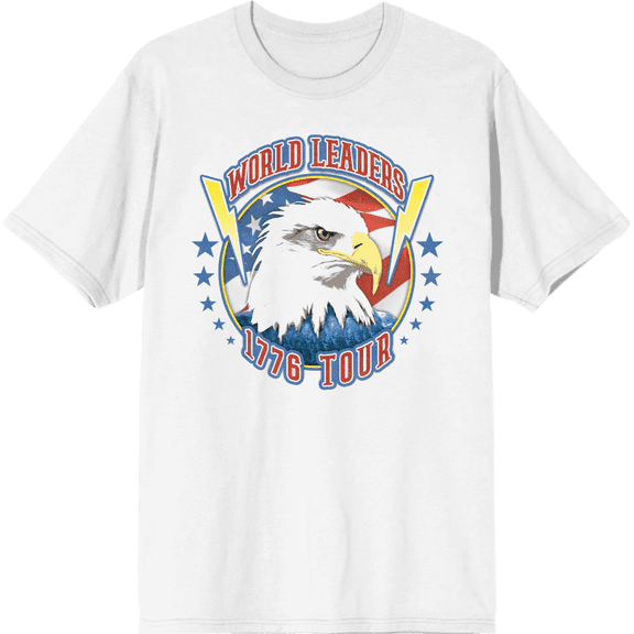 American Eagle World Leaders 1776 Tour Men's White Crew Neck Short Sleeve Tee-XL