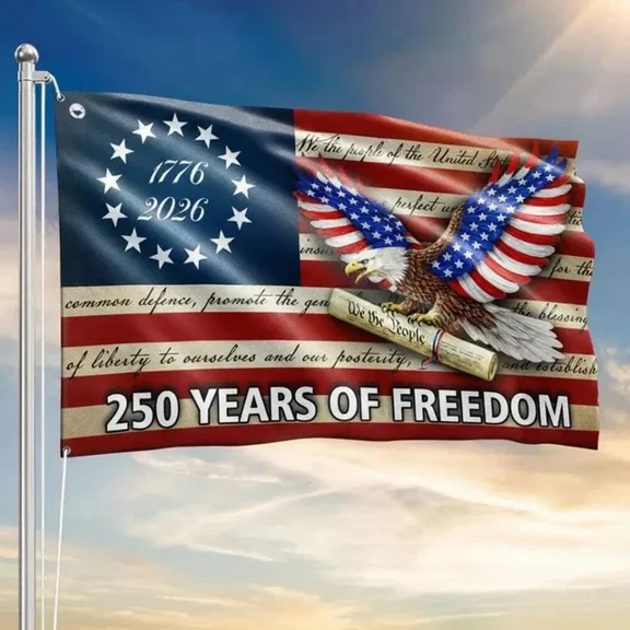 American Eagle flag 250 Years Freedom USA Printed Flag 12x18 POLE NOT INCLUDED Garden Flag