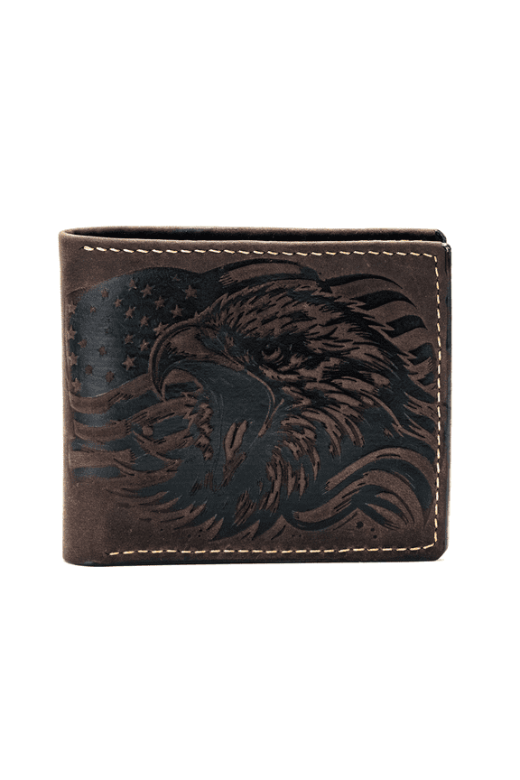 American Eagle handcrafted wallet, Minimalist style wallet, bifold leather wallet with ID card slot, leather gift ideas