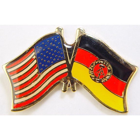 Eagle Emblems P09727 Cross Flags Pin - USA & Germany - East - 1.125 in.