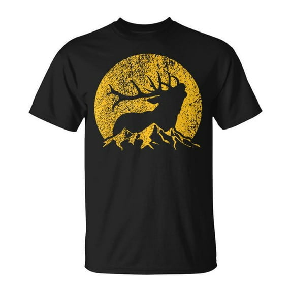 American Elk Hunter Dad T-Shirt - Vintage Retro Bow Hunting Tee for Men - Archery Elk Hunting Shirt Gift for Father's Day, Outdoorsman, Wildlife Lover, Hunter Dad Apparel