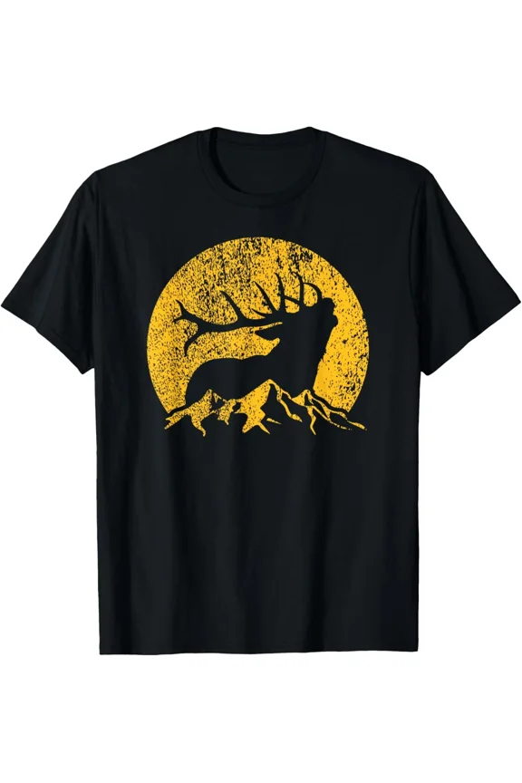 American Elk Hunter Dad Vintage Retro Bow Hunting Gift T-Shirt