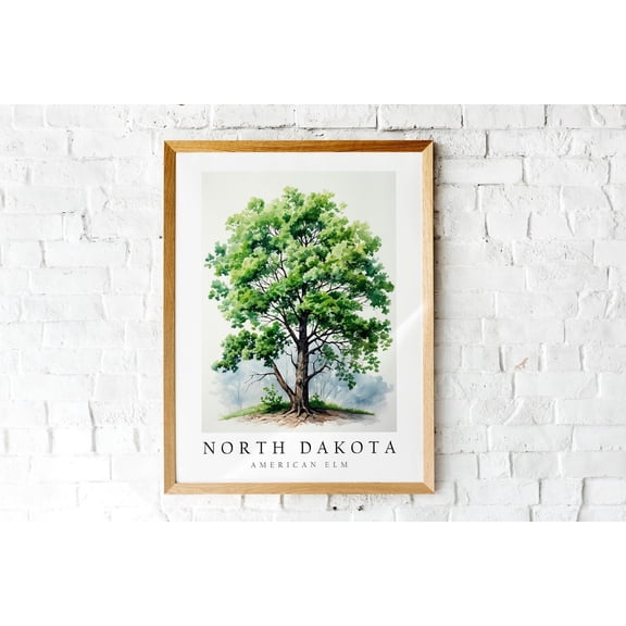 American Elm The State Tree Of North Dakota Print Wall Décor