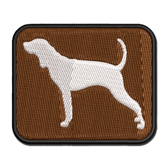 American English Coonhound Dog Solid Applique Multi-Color Embroidered Iron-On Patch - 2.5 Inch Small
