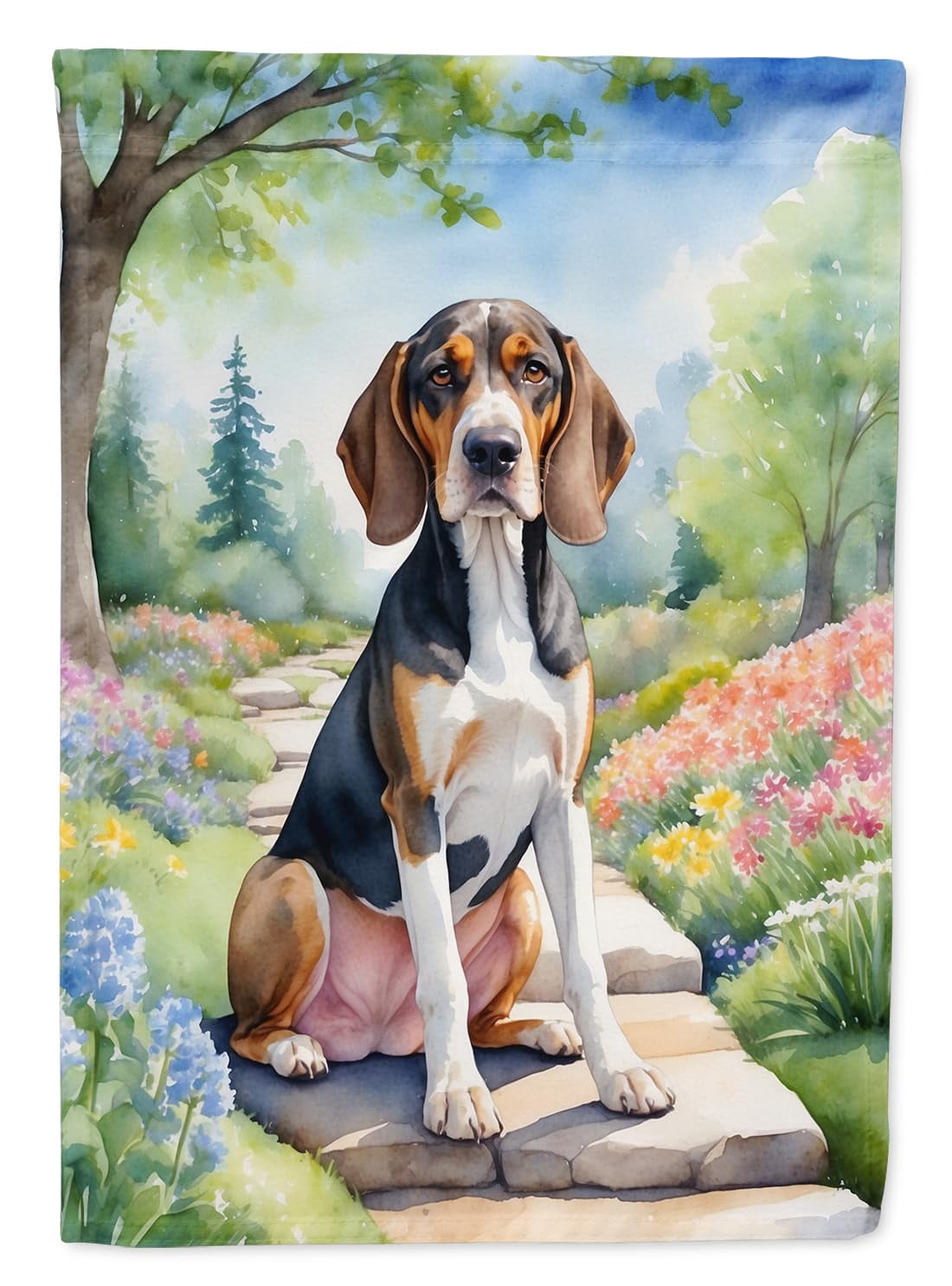 American English Coonhound Spring Garden House Flag 28 in x 40 in