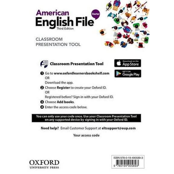American English File 3e Starter Classroom Presentation Tool Access Code Card Pa: Student Book Workbook and Teacher Acce